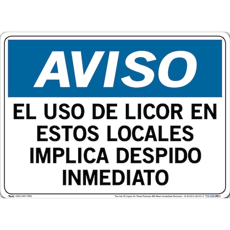 Vestil Vinyl Label Sign, 10-1/2" Height, 14-1/2" Width, Vinyl Label, Rectangle, Spanish SI-N-23-C-LB-011-S